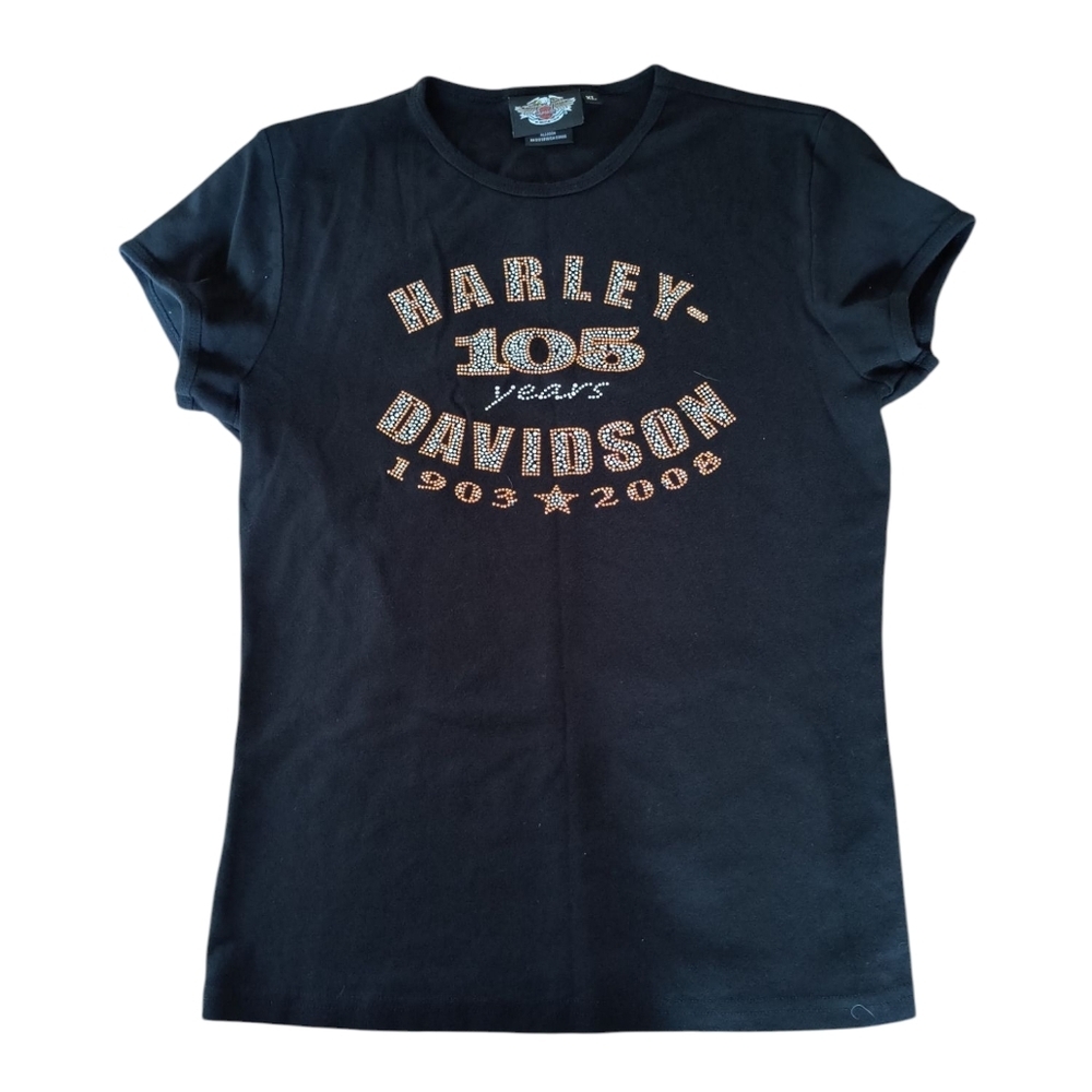 Harley-Davidson Black 105 Year Anniversary Short Sleeve Graphic Tee Size XL